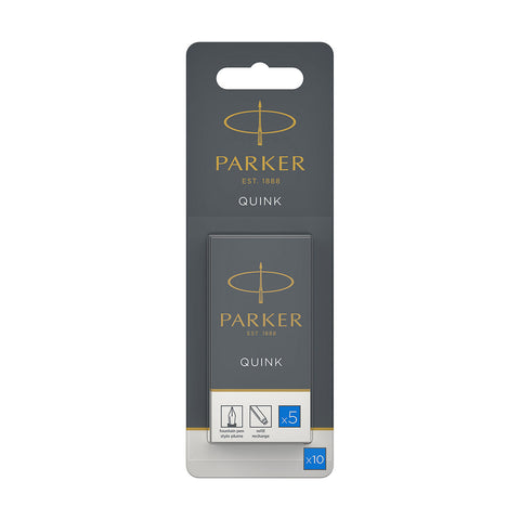 Parker Fountain Pen Refills Ink Cartridges Washable Blue 10 Count