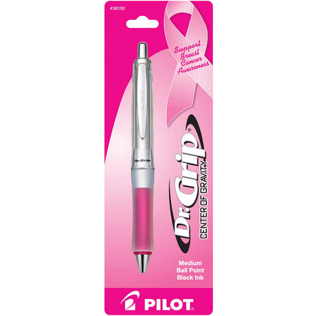 Pilot Dr. Grip Pink, Breast Cancer Awareness, Medium Black Ink  Pilot Ballpoint Pen