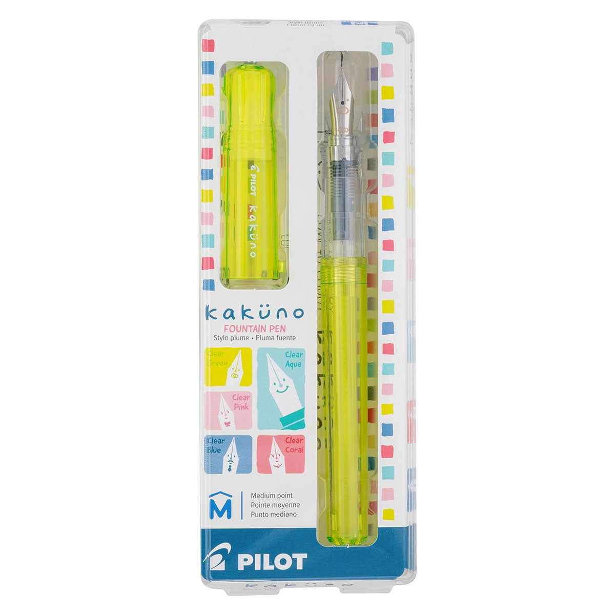 Pilot Kakuno Clear Green Demonstrator Fountain Pen Fine 19621