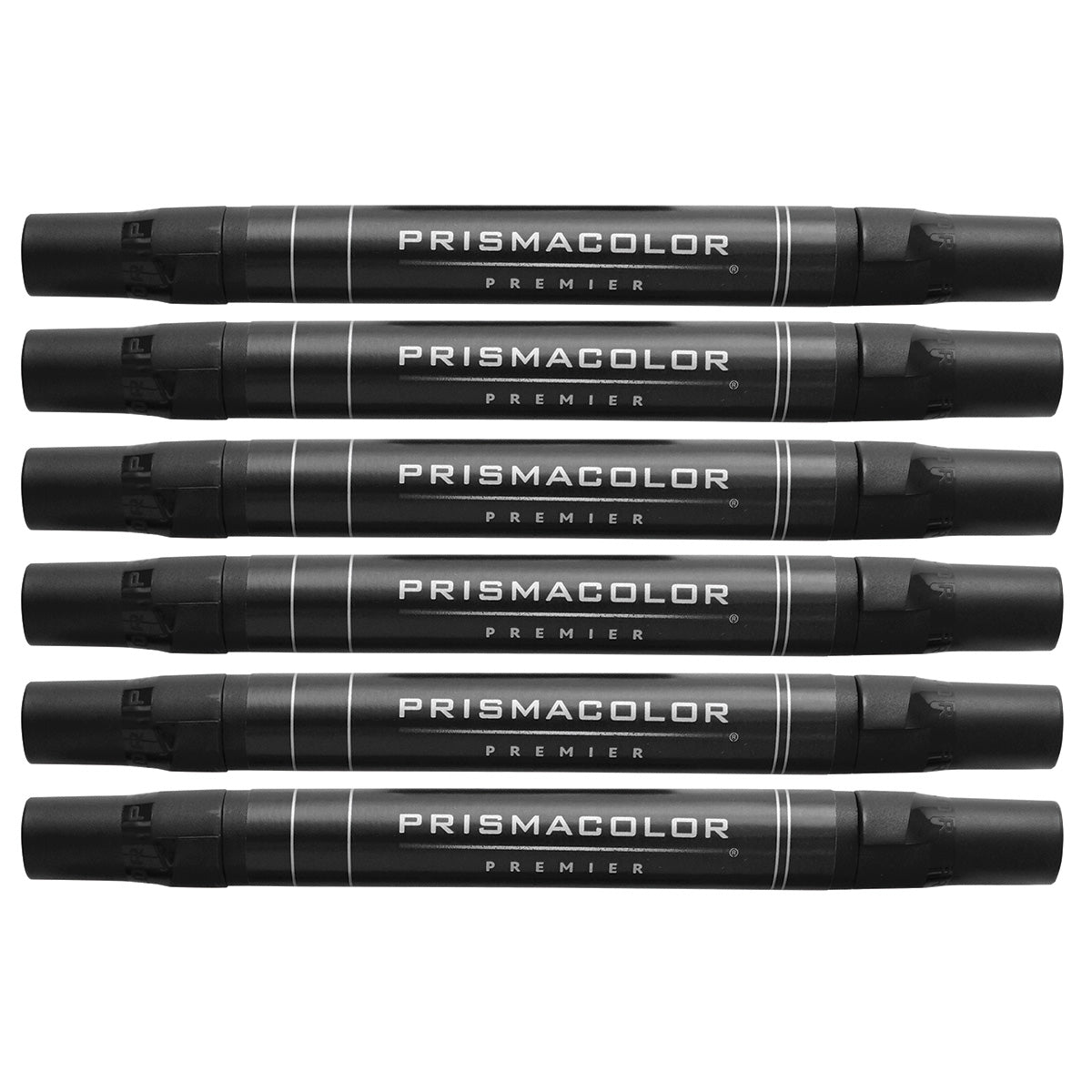 Prismacolor Premier Dual Ended Art Markers Chisel / Fine Black PM-98 Pack of 6