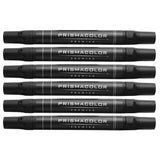 Prismacolor Premier Dual Ended Art Markers Chisel / Fine Black PM-98 Pack of 6