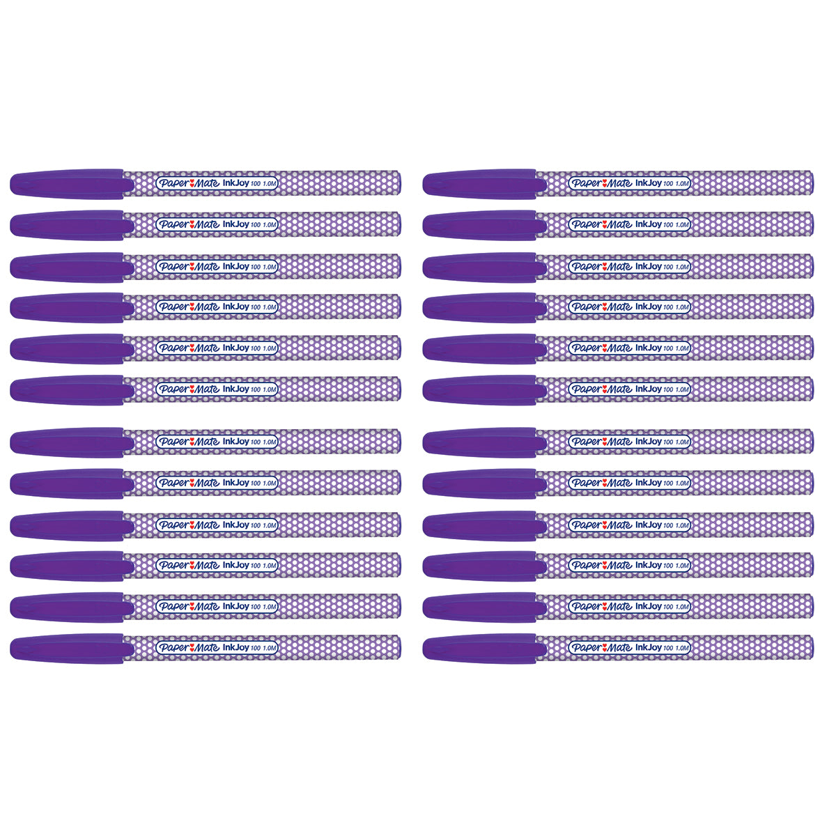 Paper Mate Inkjoy 100ST Purple Ballpoint Pen, Medium Pack of 24 |Purple Ink  Paper Mate Ballpoint Pen