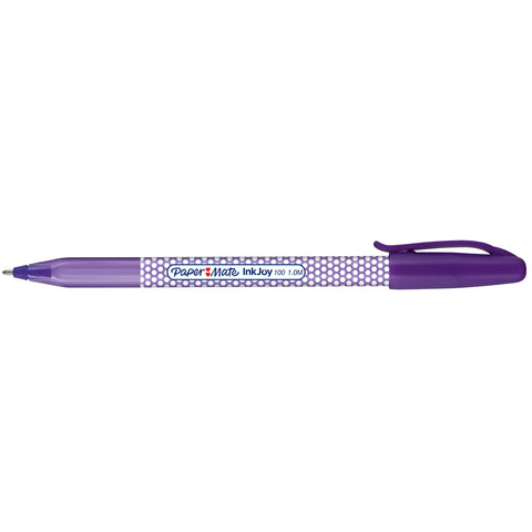 Paper Mate Inkjoy 100ST  Purple Ballpoint Pen, Medium |Purple Ink
