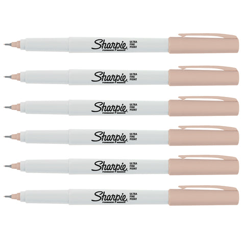 Sharpie Almond Ultra Fine Permanent Markers Pack of 6Pens and Pencils
