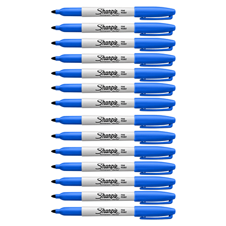 Sharpie Fine Point Blue Permanent Marker Dozen  Sharpie Markers