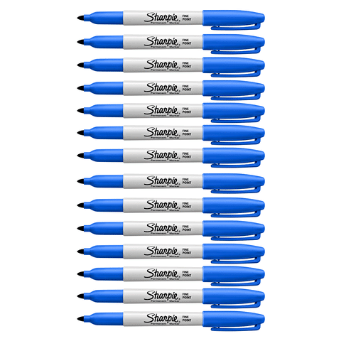 Sharpie Fine Point Blue Permanent Marker Dozen
