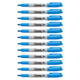 Sharpie Brilliant Blue Markers Fine Point Pack of 12