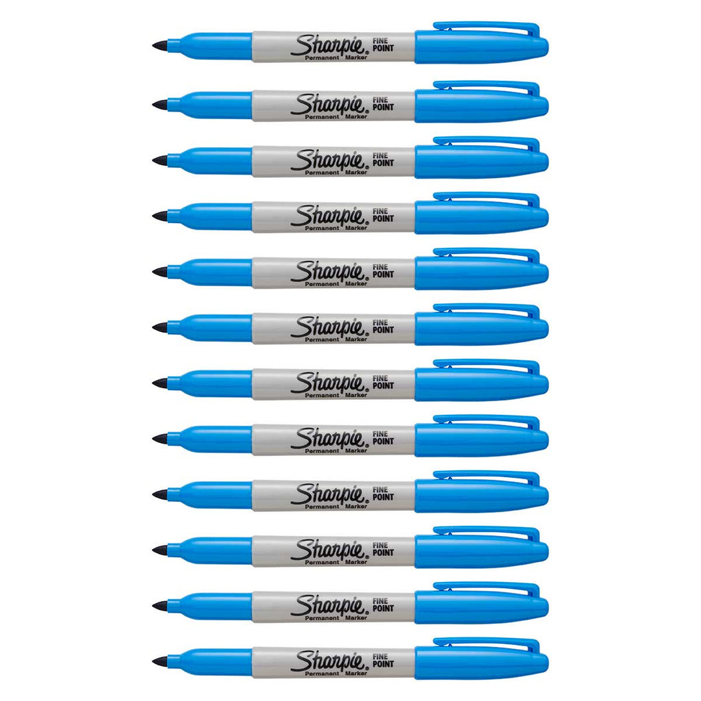 Sharpie Brilliant Blue Markers Fine Point Pack of 12