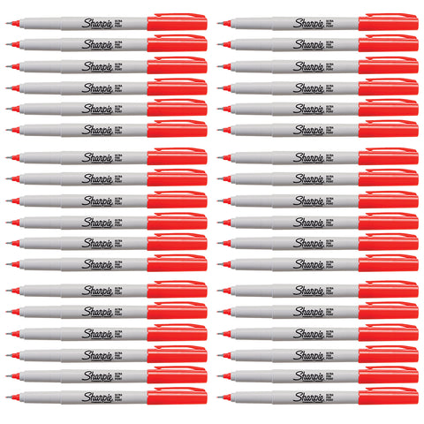 Sharpie Markers In Bulk, Red Ultra Fine Pack of 24