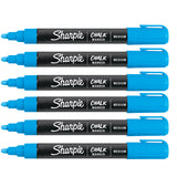 Sharpie Wet Erase Chalk Marker Blue Medium Bullet Tip Pack of 6