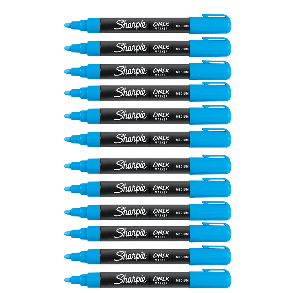 Sharpie Blue Color Sharpie Wet Erase Chalk Marker Blue Medium Bullet Tip Pack of 12