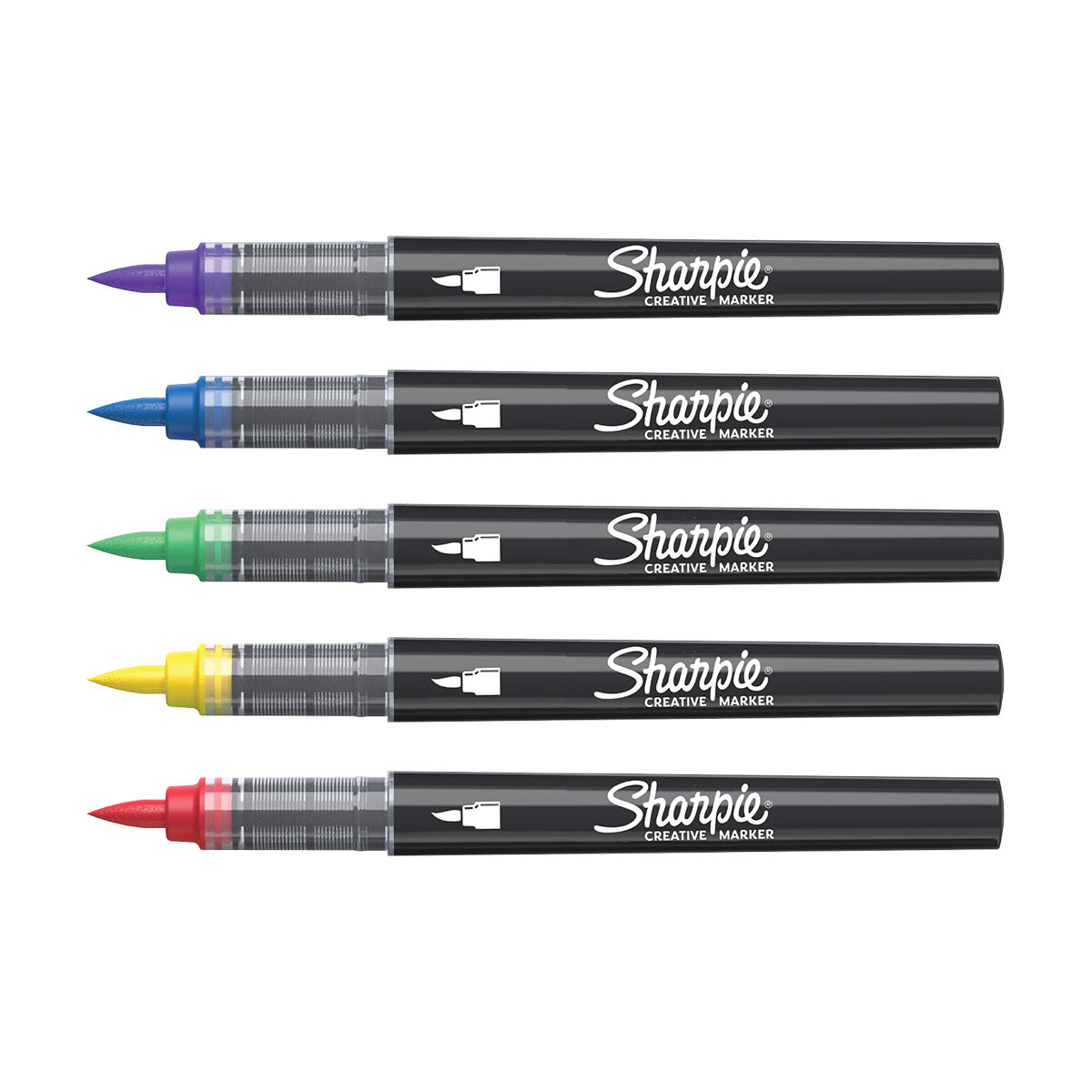 Sharpie Creative Markers Brush Tip Pack of 5 Assorted Colors  No Bleed