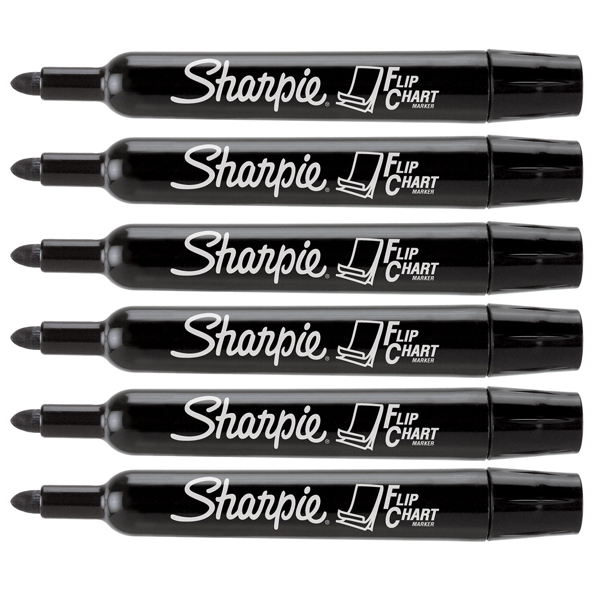 Sharpie Flip Chart Markers Pack of 6 BlackPens and Pencils