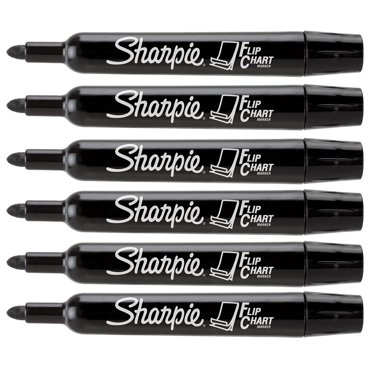 Sharpie Flip Chart Markers Pack of 6 Black  Sharpie Markers