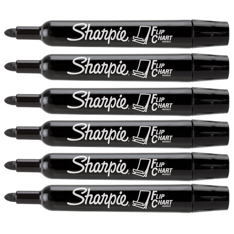 Sharpie Flip Chart Markers Pack of 6 Black  Sharpie Markers