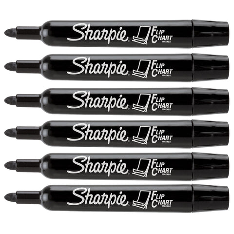 Sharpie Flip Chart Markers Pack of 6 Black