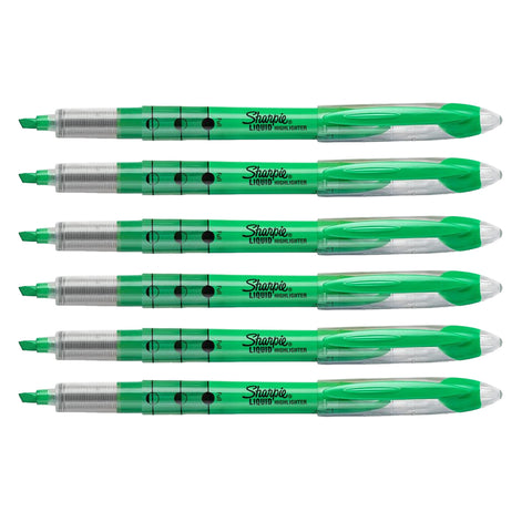 Sharpie Liquid Highlighter Green Pack of 6  Sharpie Highlighter