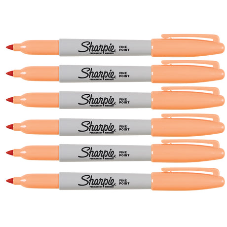 Sharpie Peach Markers Fine Point Pack of 6  Sharpie Markers