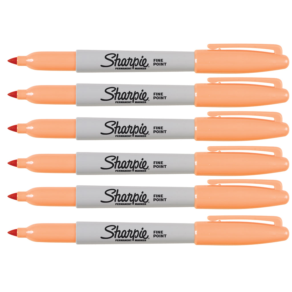 Sharpie Peach Markers Fine Point Pack of 6