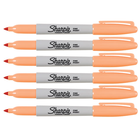 Sharpie Peach Markers Fine Point Pack of 6