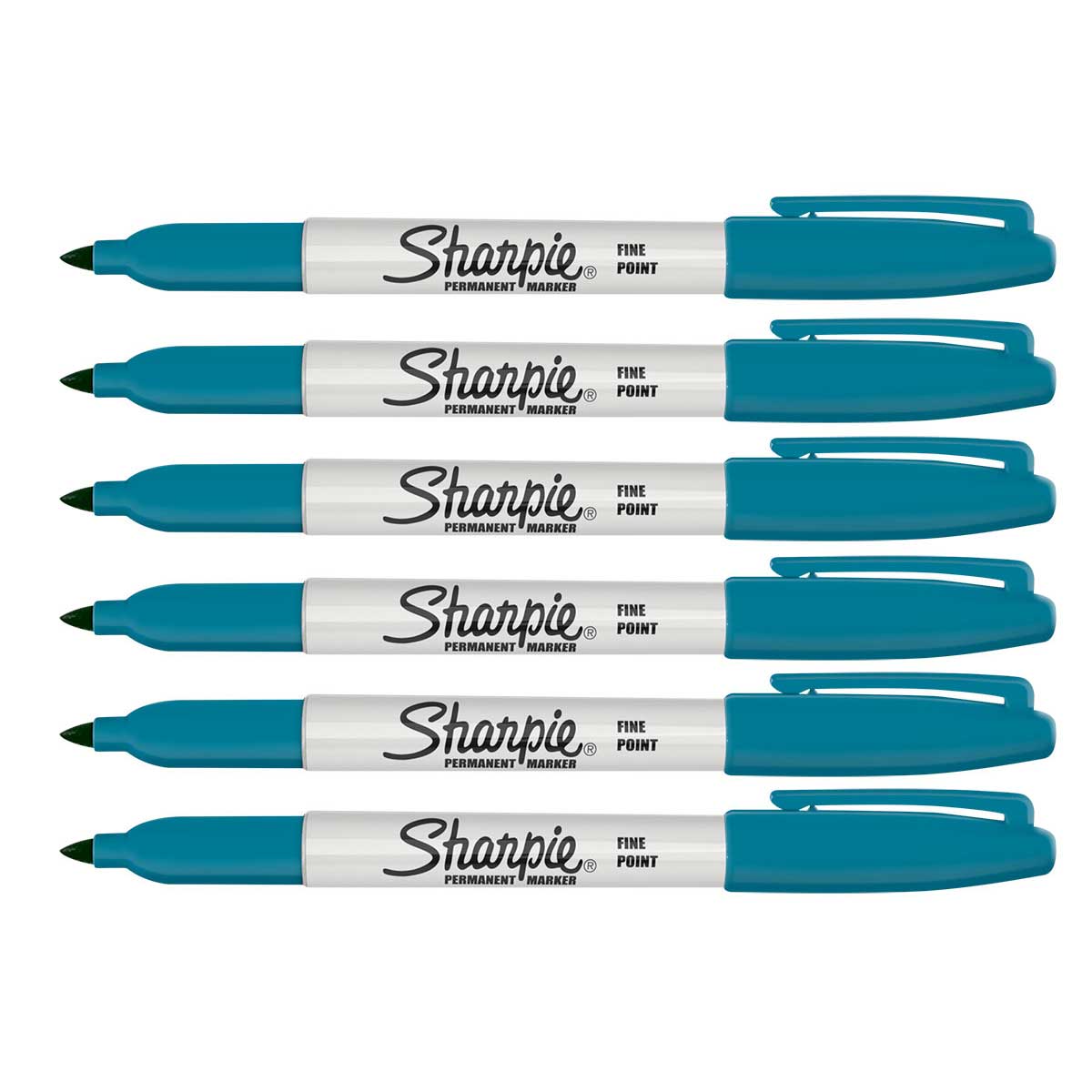 Sharpie Peacock Blue Fine Markers Pack of 6 – PensAndPencils.Net