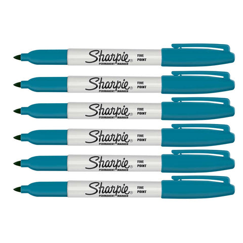 Sharpie Peacock Blue Fine Markers Pack of 6