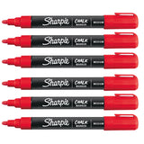 Sharpie Red Chalk Marker Wet Erase Pack of 6