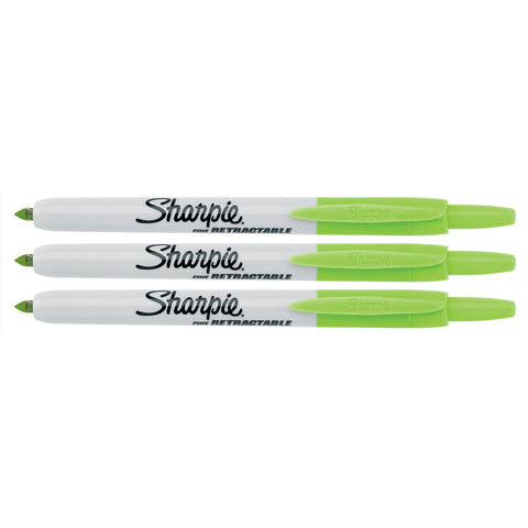 Sharpie Retractable Lime Fine Point Permanent Marker Pack of 6