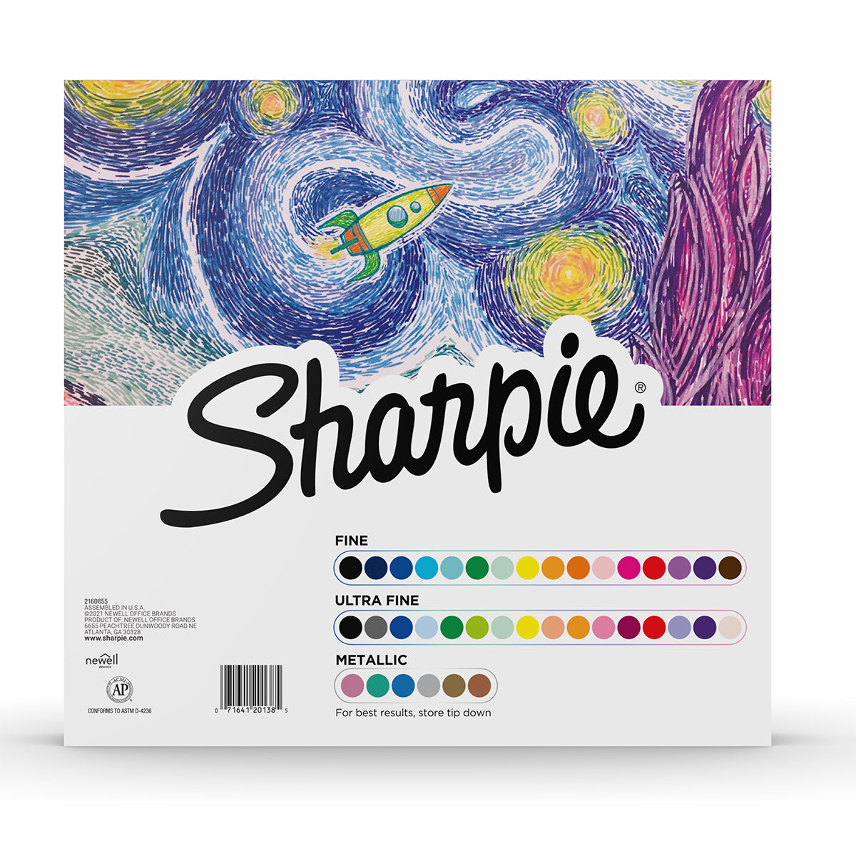 Sharpie Permanent Markers, Fine/Ultra-Fine Tips, Assorted, 38/Pack (2160220)