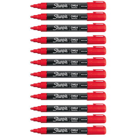 Sharpie Red Wet Erase Chalk Marker Pack of 12  Sharpie Wet Erase Marker