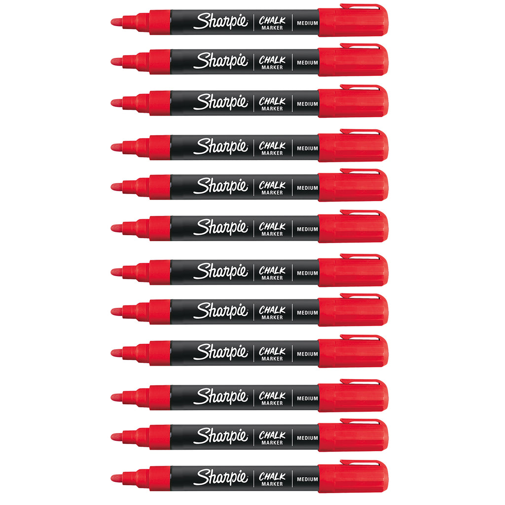 Sharpie Red Wet Erase Chalk Marker Pack of 12