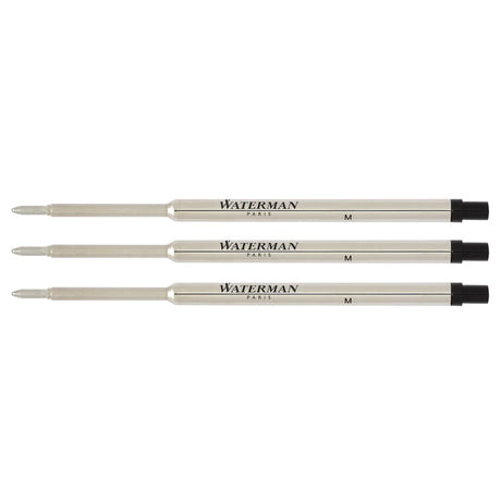 Waterman Ballpoint Pen Refills Black Medium Pack of 3  Waterman Ballpoint Refills