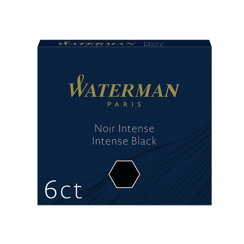 Waterman Short International Fountain Pen Refills Black Ink, 6 Ct S0110940