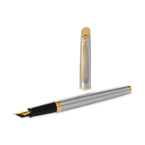 Waterman Hemisphere Fountain Pen Stainless Steel Gold Trim Fine S0920310  Waterman Fountain Pens