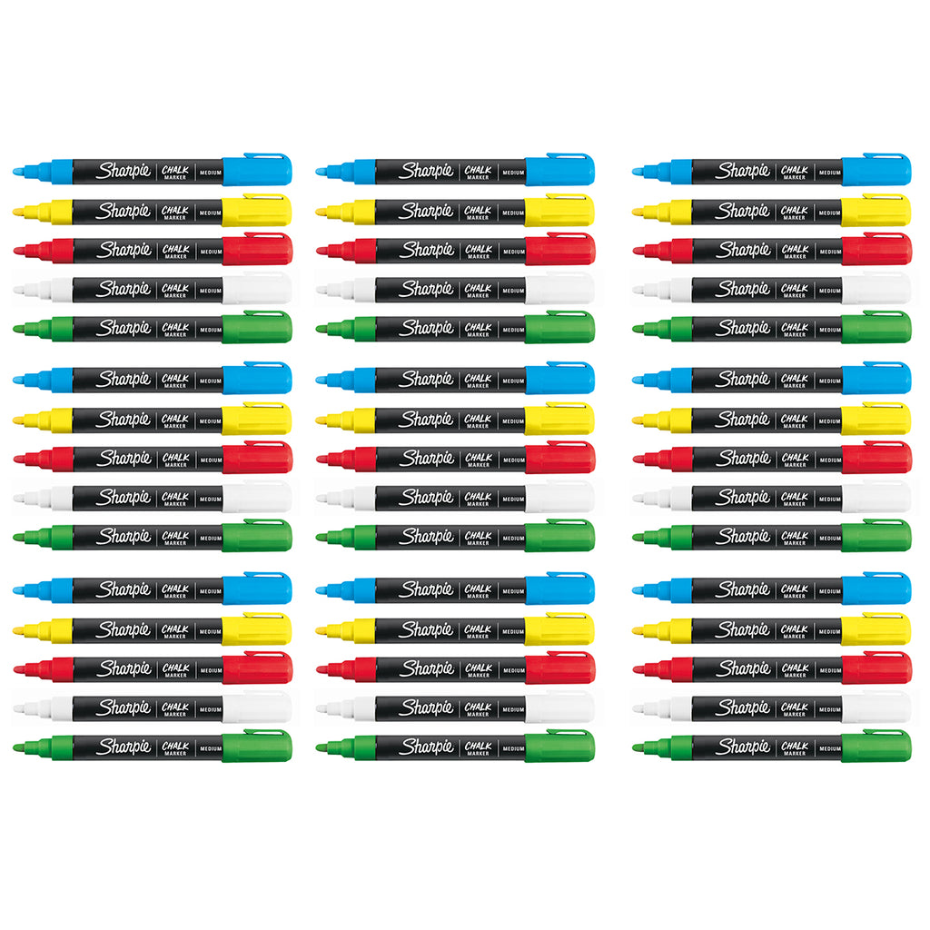 Wet Erase Markers Bulk Pack of 45 Assorted Colors by Sharpie