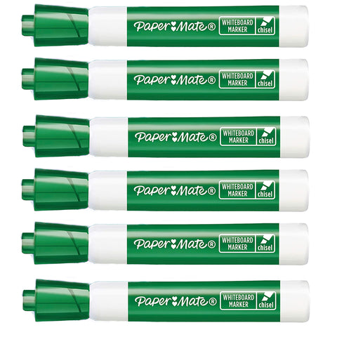 Paper Mate Whiteboard Marker Chisel Green Pack of 6