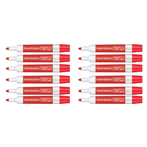 Paper Mate Whiteboard Marker Bullet Red Pack of 12