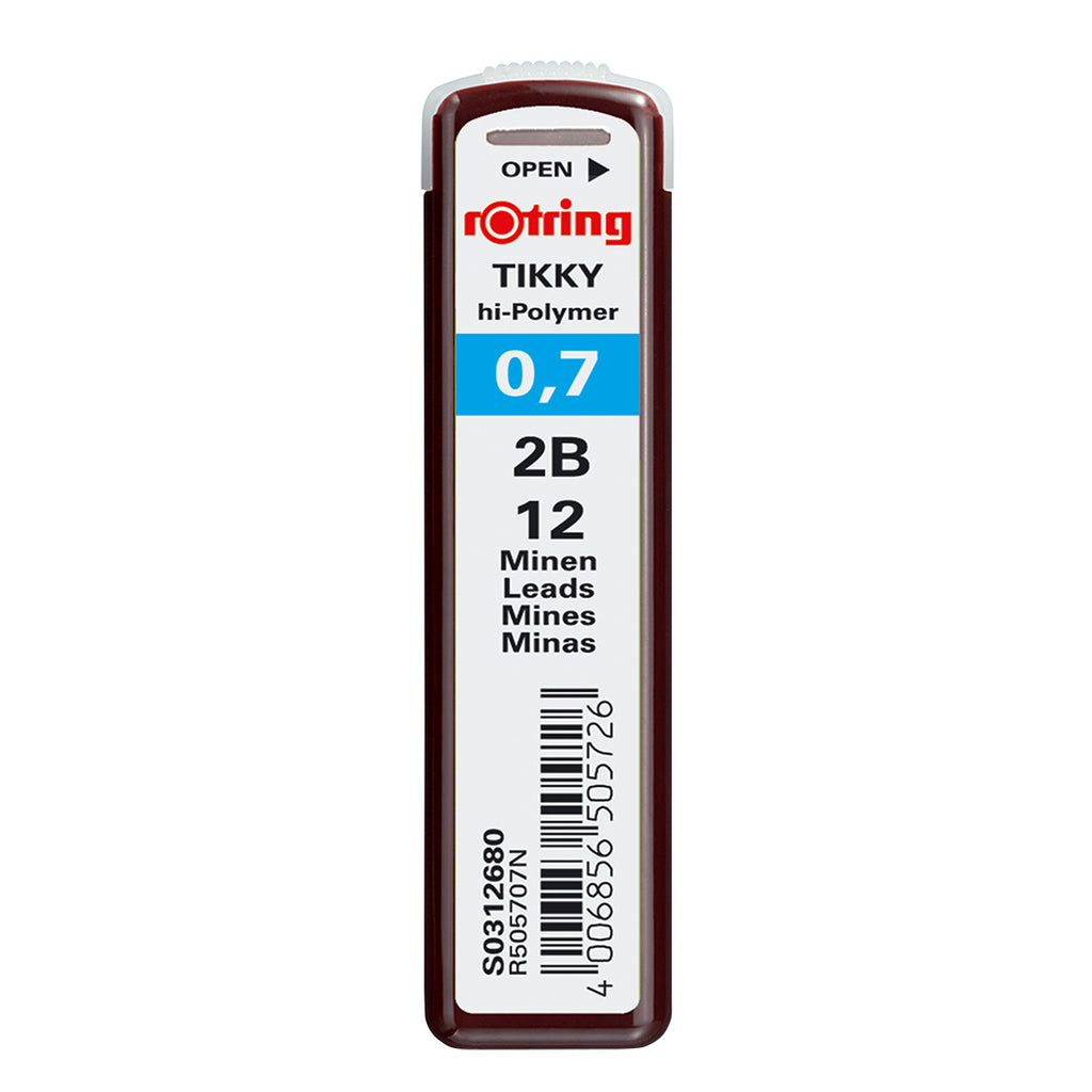 Rotring, 0.7 mm 2B Lead Refills Tube of 12, S0231230  Rotring Leads