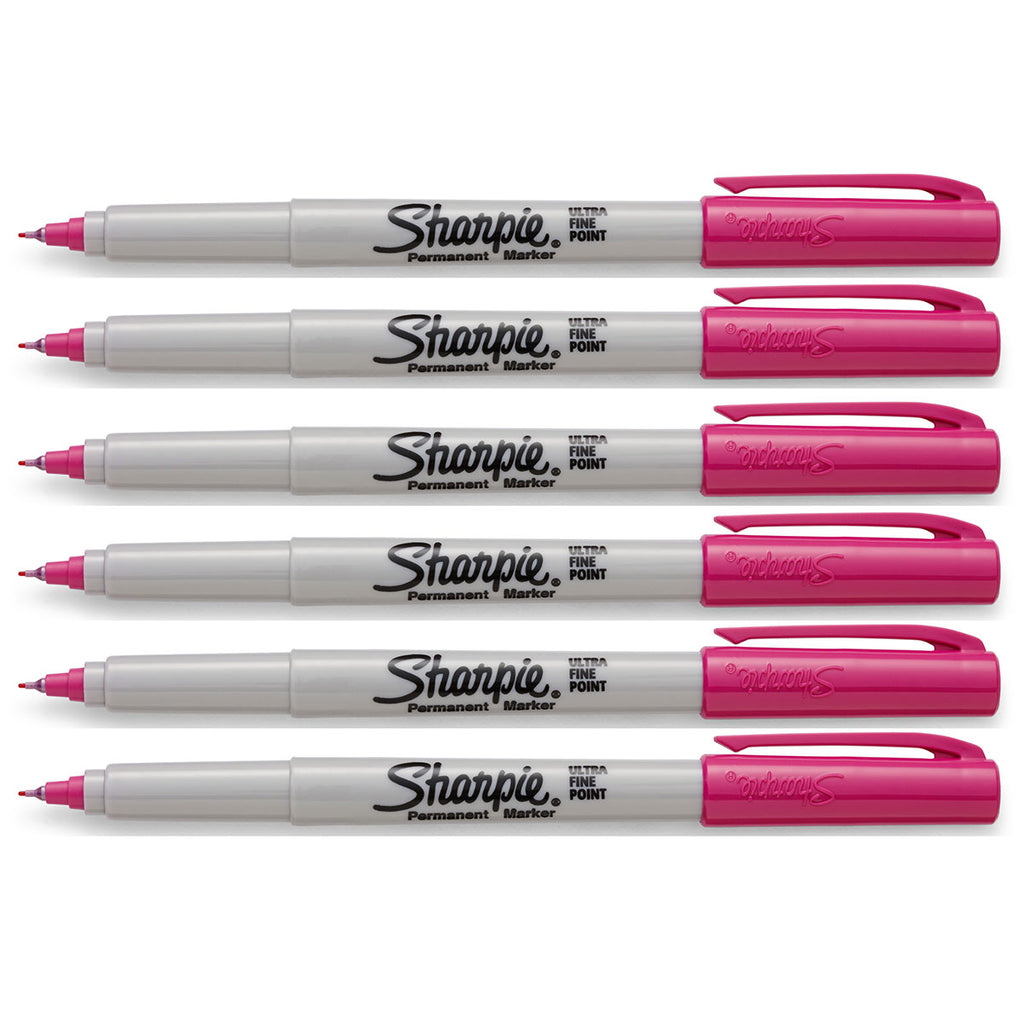 Sharpie Power Pink Ultra Fine Point Permanent Markers Pack of 6