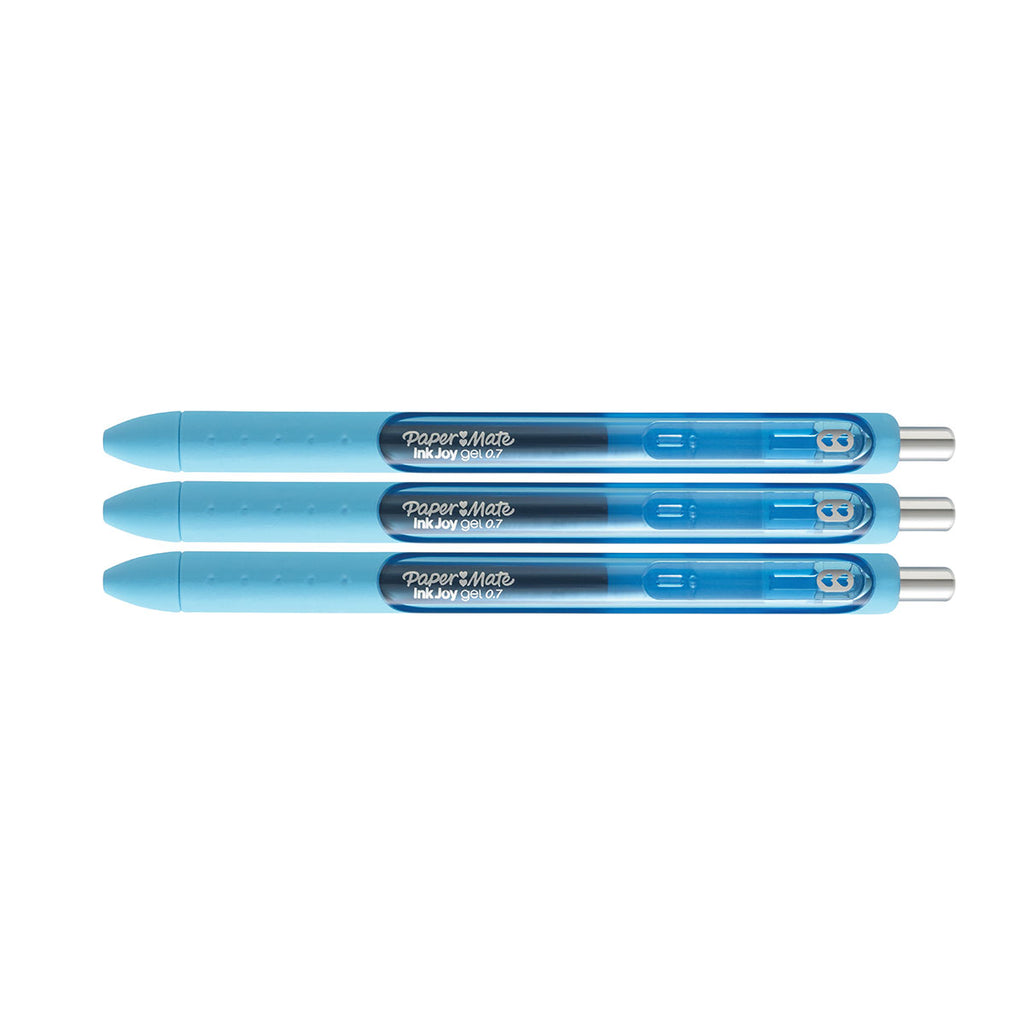 Paper Mate Inkjoy Gel Pen Bright Blue Medium Pack of 3  Paper Mate Gel Ink Pens