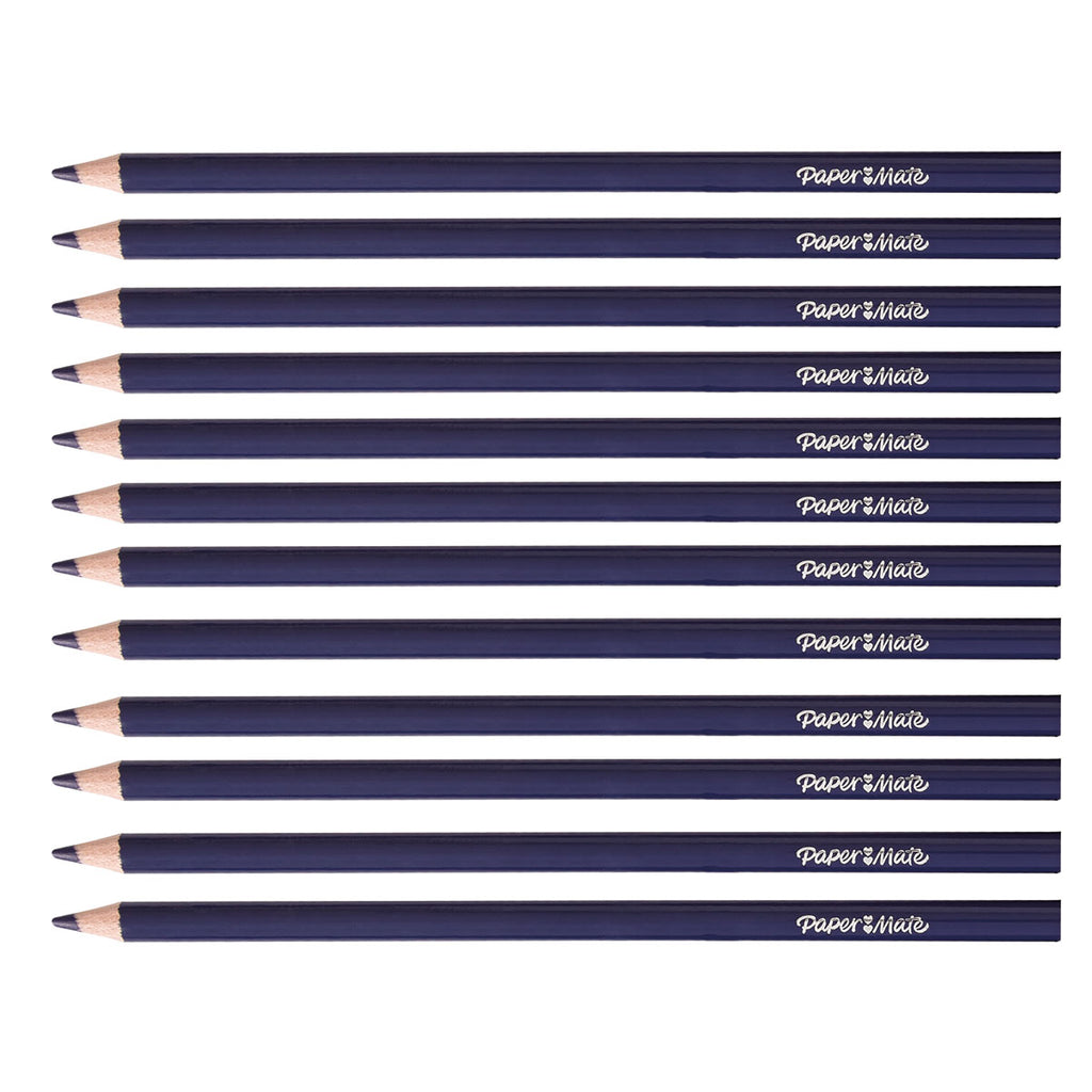Paper Mate Blue Colored Pencils Pack of 12 (Writes Blue)