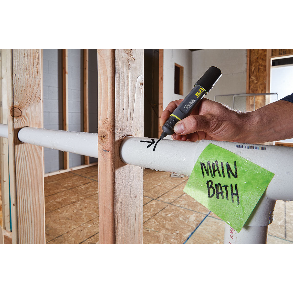 Sharpie Pro Construction Marker Black Chisel Tip Works On Metal, Concrete, PVC, and Wood  Sharpie Markers