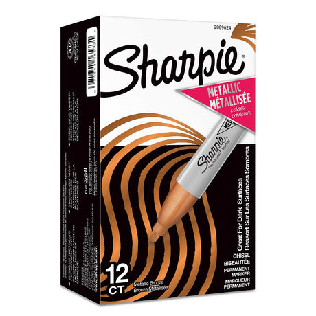 Sharpie Metallic Bronze Chisel Markers Dozen  Sharpie Markers