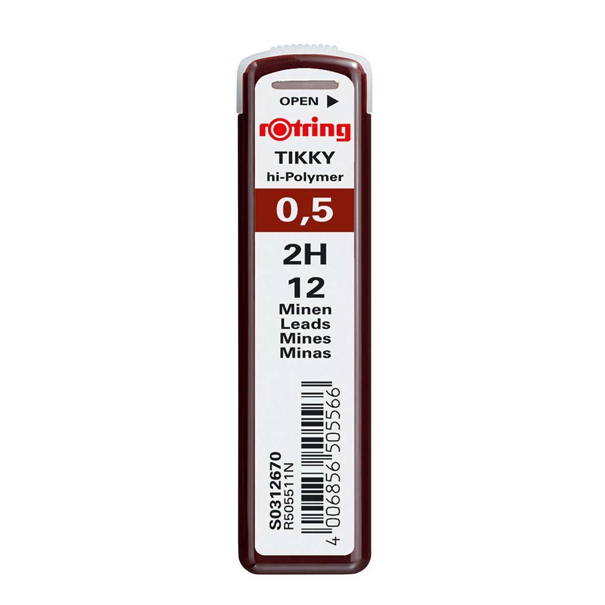 Rotring 0.5 MM 2H Lead Refills For Mechanical Pencils, Tube of 12  Rotring Leads