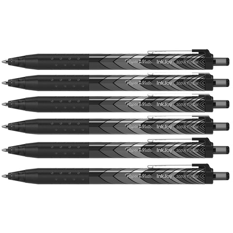 Paper Mate InkJoy 300 RT Retractable Black Pen 1.0mm Medium Point, Pack of 6  Paper Mate Ballpoint Pen