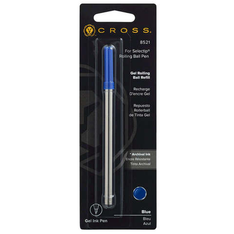 Cross Rollerball Refill, Blue, Gel Ink 8521