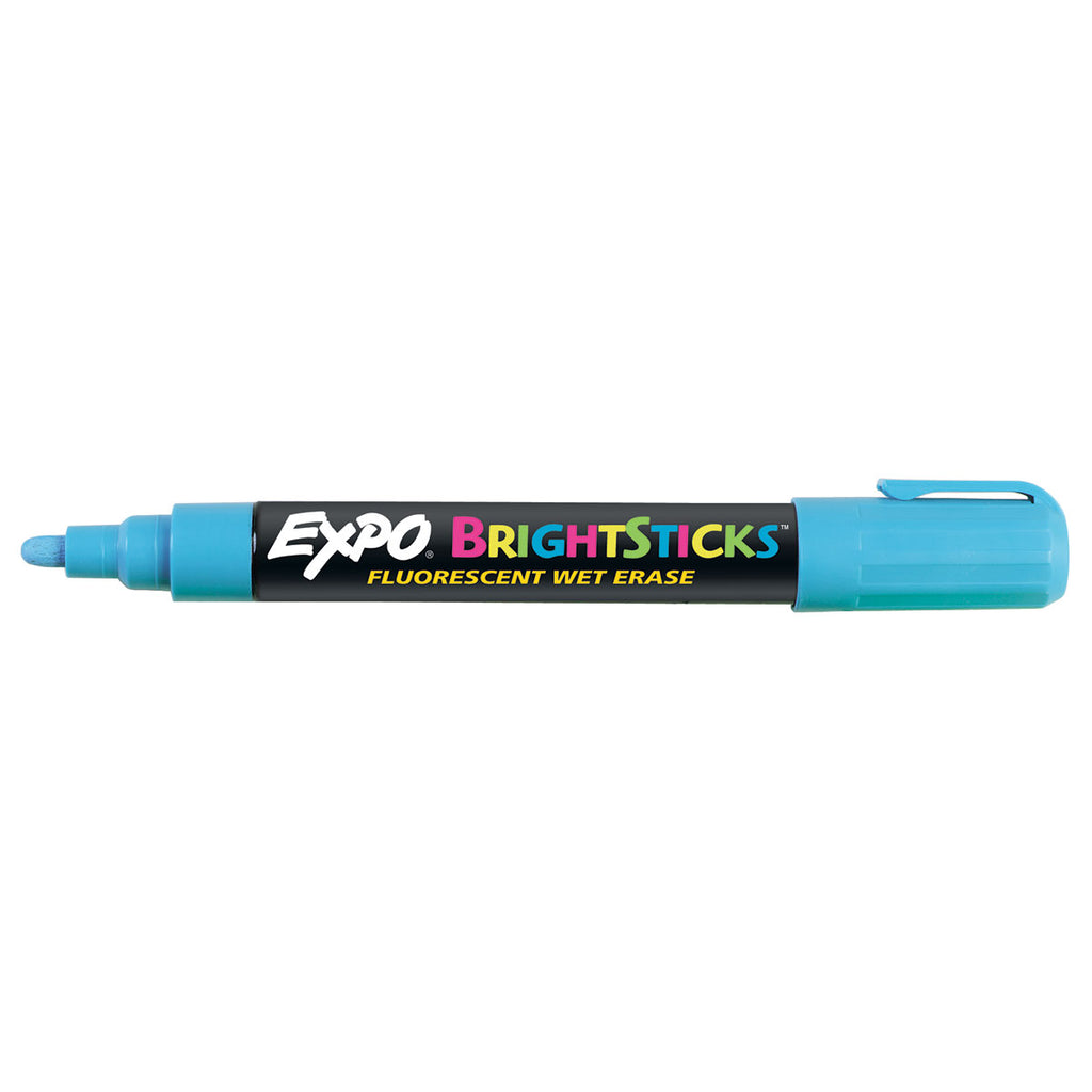 Expo Bright Sticks Fluorescent Blue Blackboard / Whiteboard Marker, Bullet Tip
