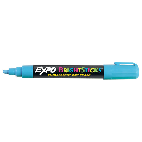 Expo Bright Sticks Fluorescent Blue Blackboard / Whiteboard Marker, Bullet Tip  Expo Dry Erase Markers