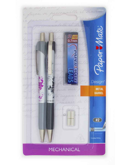 Paper Mate Mechanical Pencil 0.7mm Pack Of 2 + Leads, Eraser Refills  Paper Mate Pencil