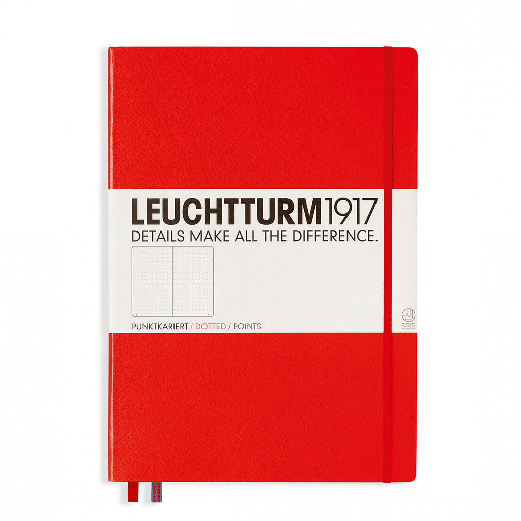 Leuchtturm 1917 Dotted Notebook Master (A4+) Hardcover 233 Numbered Pages, Red  Leuchtturm1917 Notebook